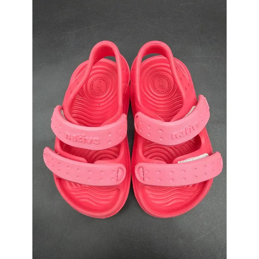 Native Charley Sandals Pink Hook Loop Waterproof Toddler Kids Size C5